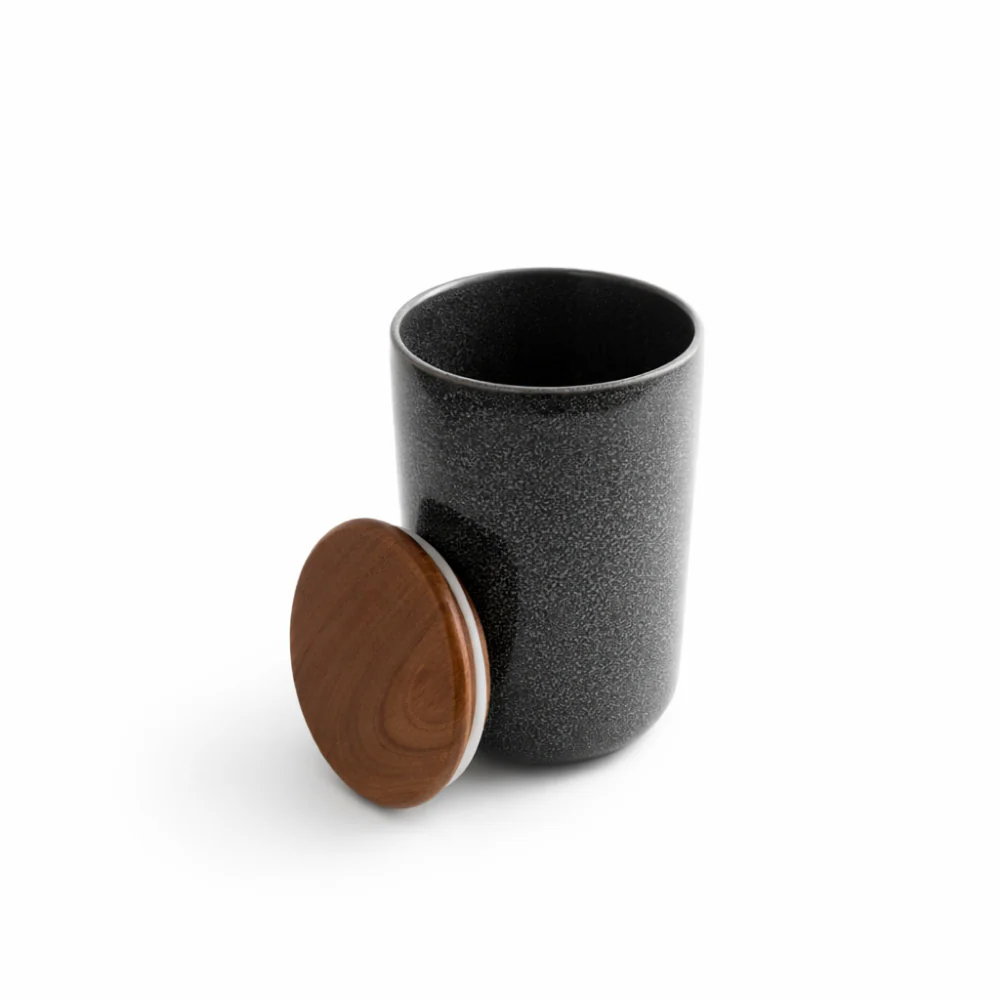 Lake House Collection Ceramic Large Canister - SLATE SPECKLE - Image 2