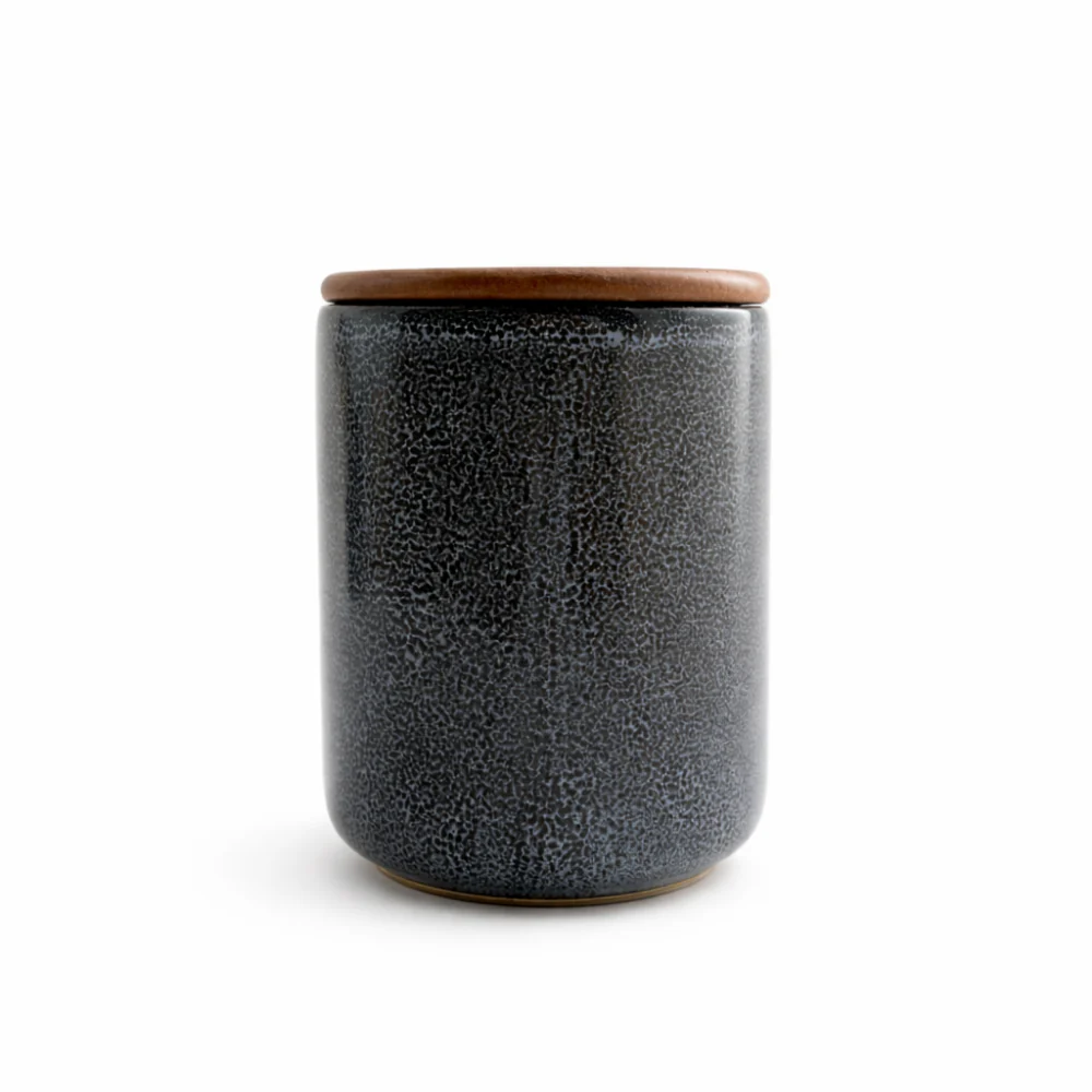 Lake House Collection Ceramic Medium Canister - SLATE SPECKLE