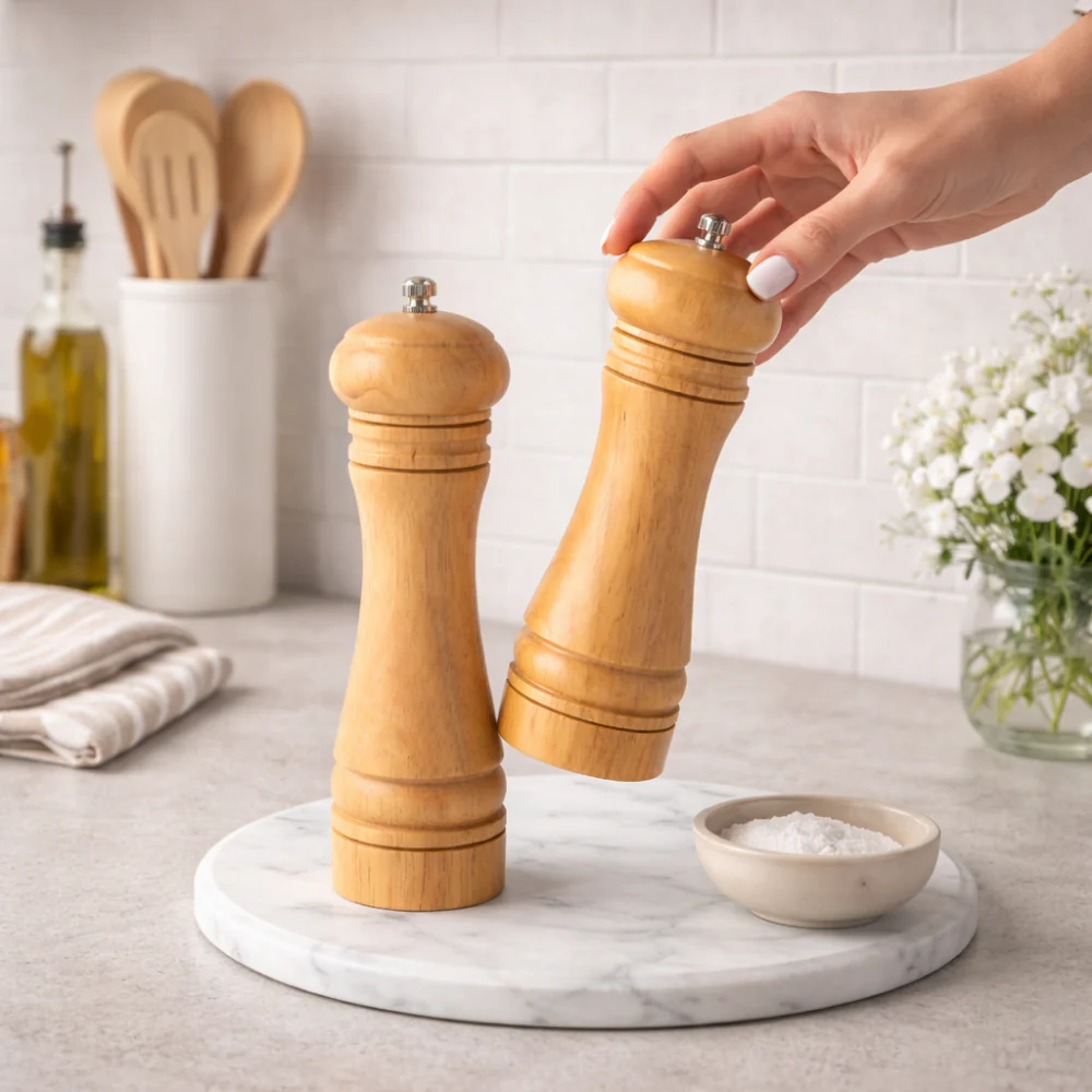 Lake House Collection Wooden Salt & Pepper Set - Image 2