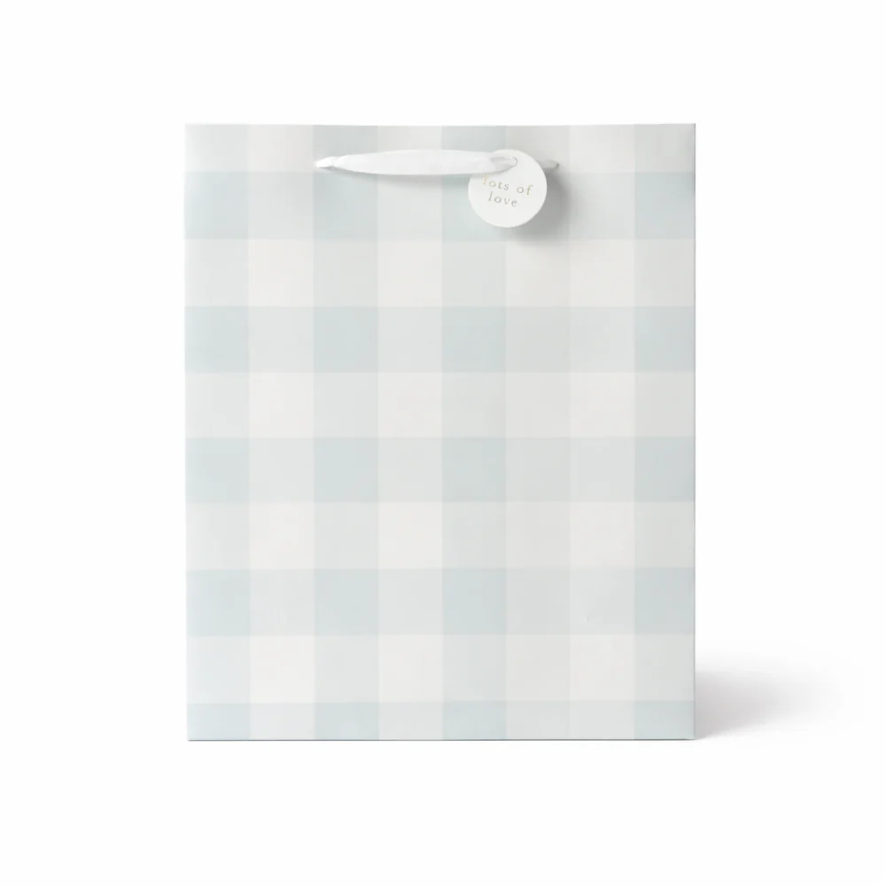 Large Gift Bag - GREEN GINGHAM