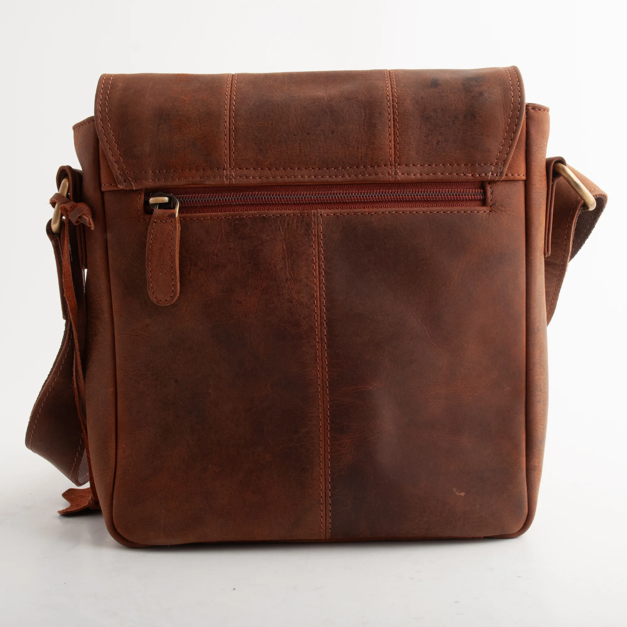 K&Co. Genuine Leather Messenger Bag - COGNAC