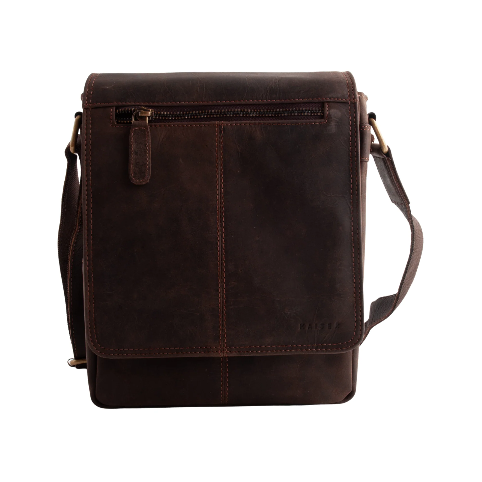 K&Co. Genuine Leather Messenger Bag - ESPRESSO