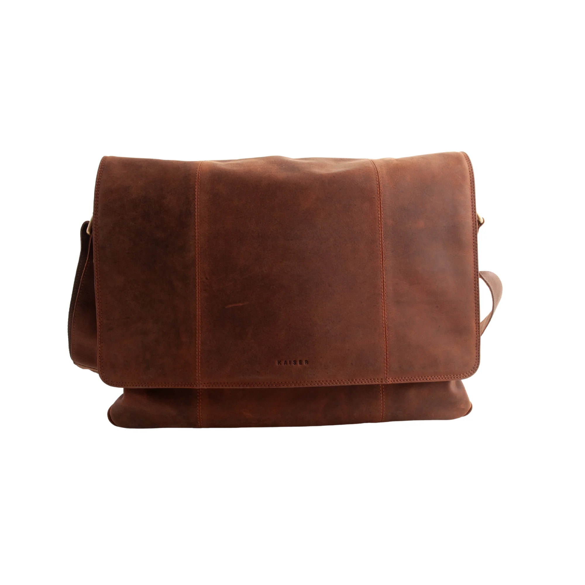 K&Co. Genuine Leather Satchel - COGNAC