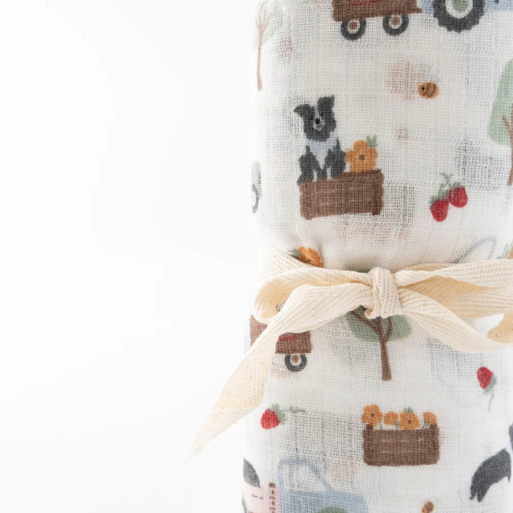 Market Day - Baby Muslin Swaddle - HARVEST - Image 3