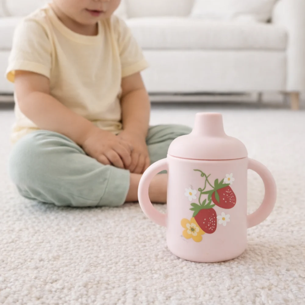 Market Day - Baby Silicone Sippy Cup - STRAWBERRY - Image 2