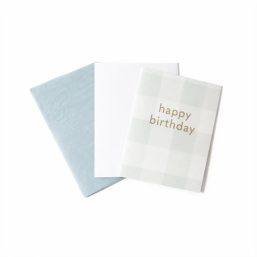 Medium Gift Bag Set - GREEN GINGHAM - Image 3