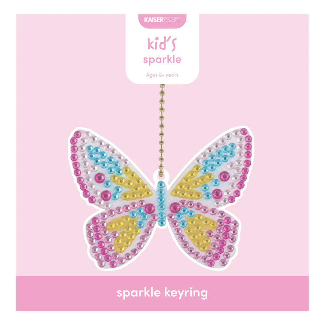 Kaiser Creative Club - Kids Sparkle Keyring - BUTTERFLY