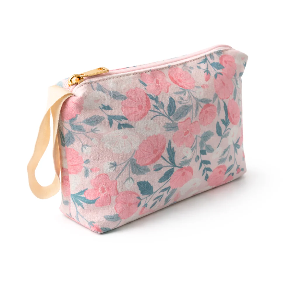 Petal Series Printed Makeup Bag Large -PETAL PINK - Image 2