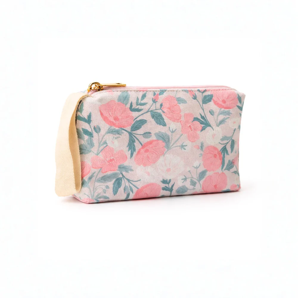 Petal Series Printed Makeup Bag Small - PETAL PINK - Image 2