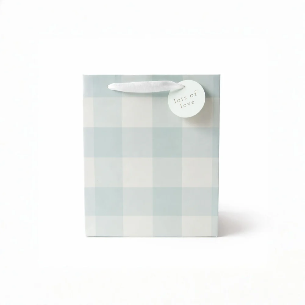 Small Gift Bag - GREEN GINGHAM