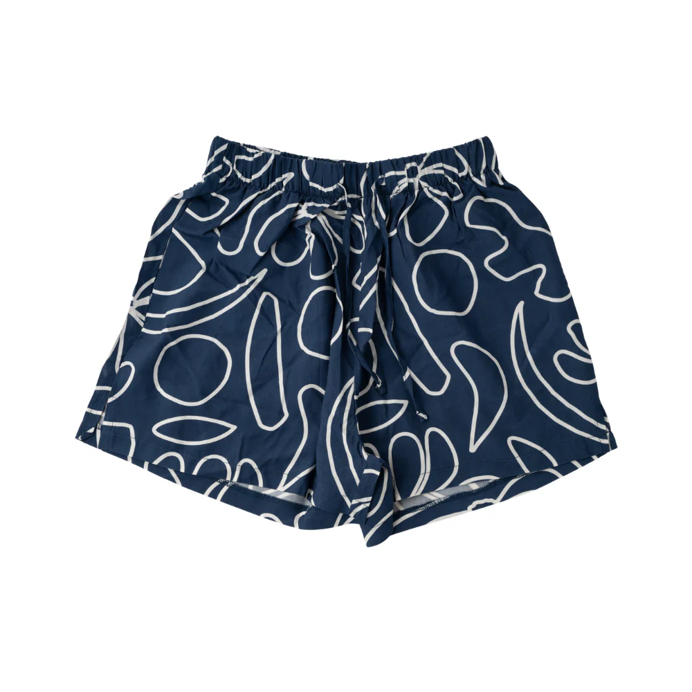 Soleil Series  Summer Shorts Size S - COBALT ABSTRACT
