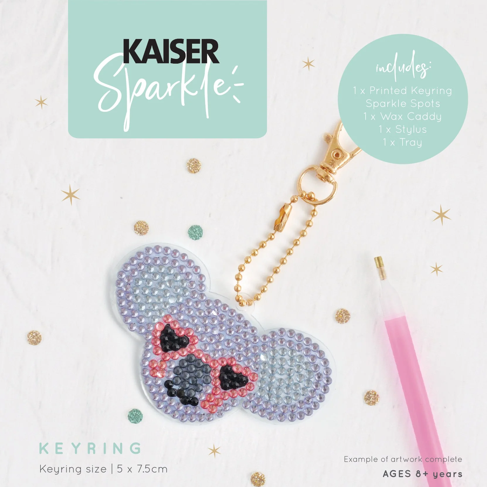 Kaiser Creative Club - Kids Sparkle Keyrings - KOALA