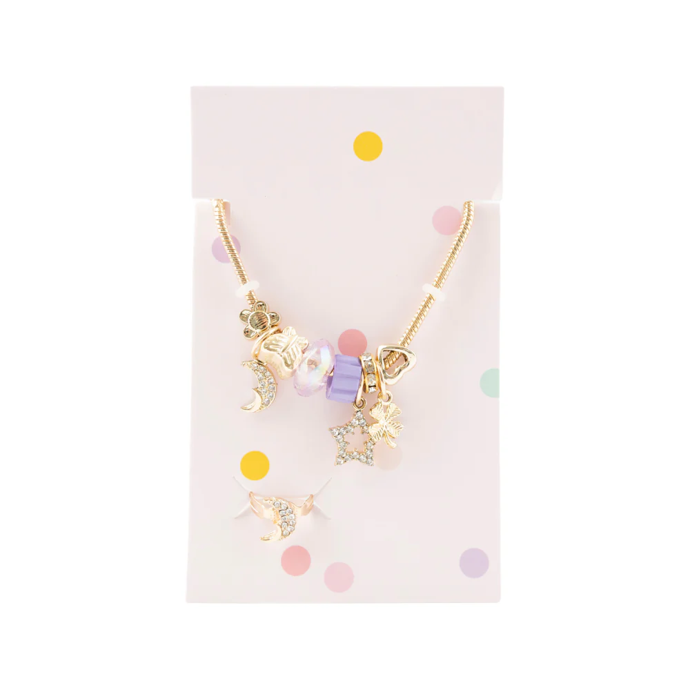 Sunnie Series Charm Bracelet & Ring Set - STAR GOLD