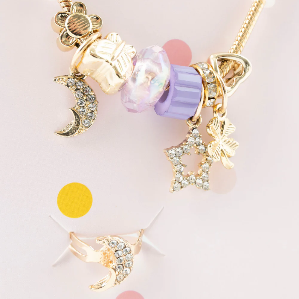 Sunnie Series Charm Bracelet & Ring Set - STAR GOLD - Image 2