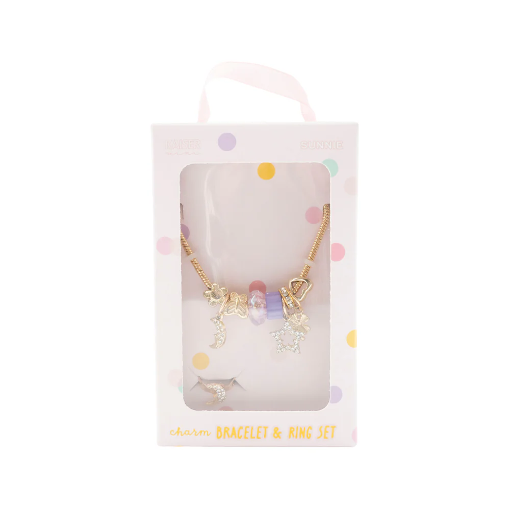 Sunnie Series Charm Bracelet & Ring Set - STAR GOLD - Image 3