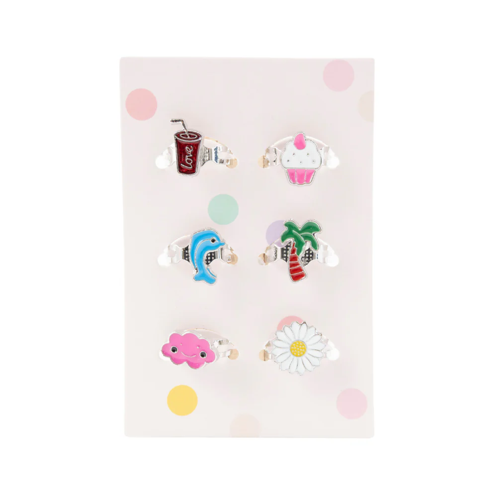 Sunnie Series Ring Set 6pk - SUMMERTIME SILVER