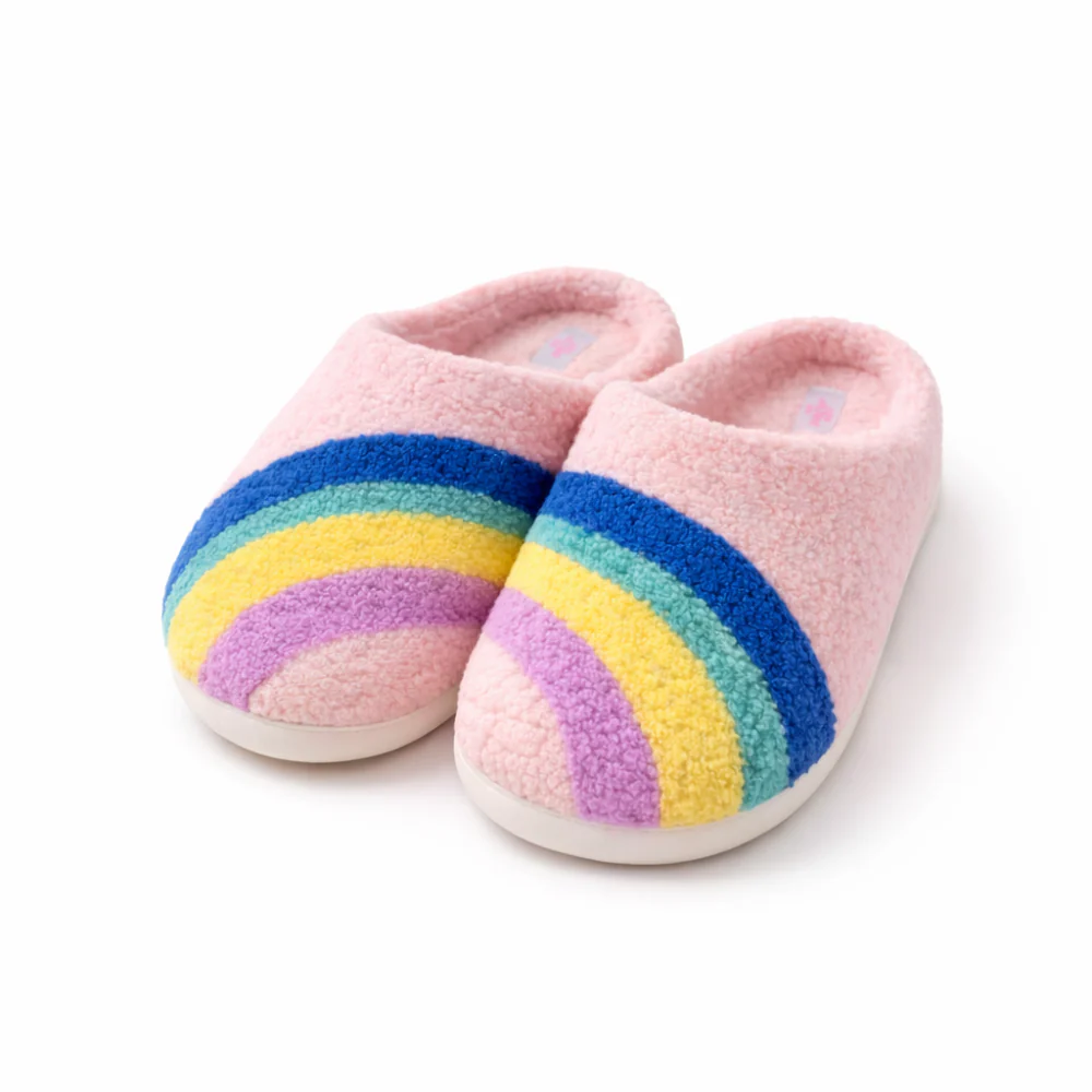 The Daisy Edit Boucle Slippers/Scuffs - RAINBOW - Image 2