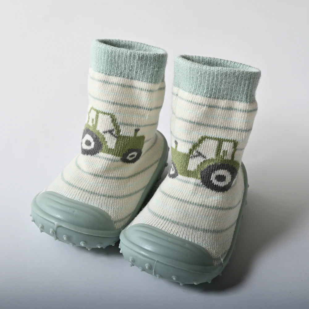 Tiny Orchard Baby Rubber Socks - TRACTOR - Image 2