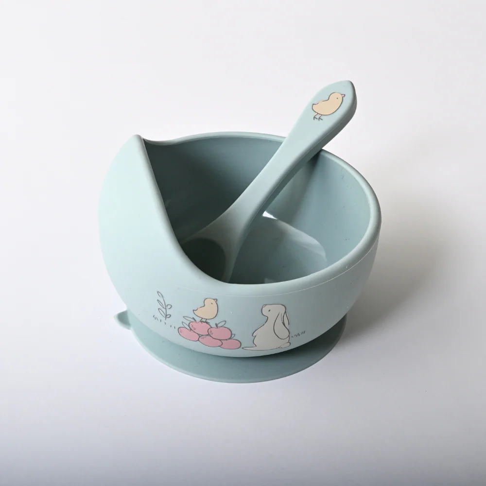 Tiny Orchard Baby Silicone Bowl & Spoon Set - BUNNY - Image 2