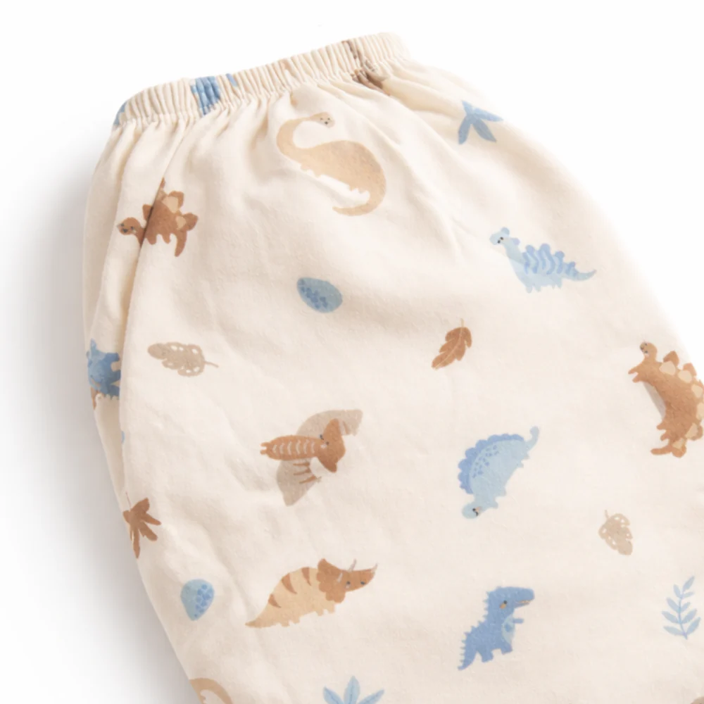 Wonderland Baby Collection Bassinet Fitted Sheet - CREAM DINOSAUR - Image 2