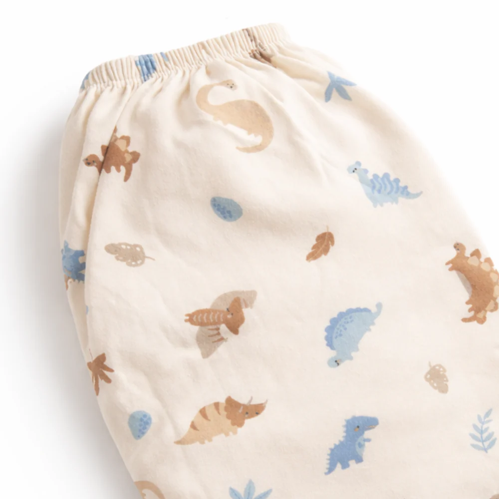 Wonderland Baby Collection Cot Fitted Sheet - CREAM DINOSAUR - Image 2