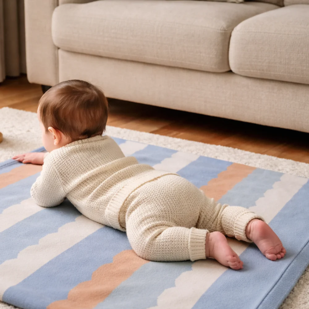 Wonderland Baby Collection Cotton Pram Blanket - SCALLOP - Image 3