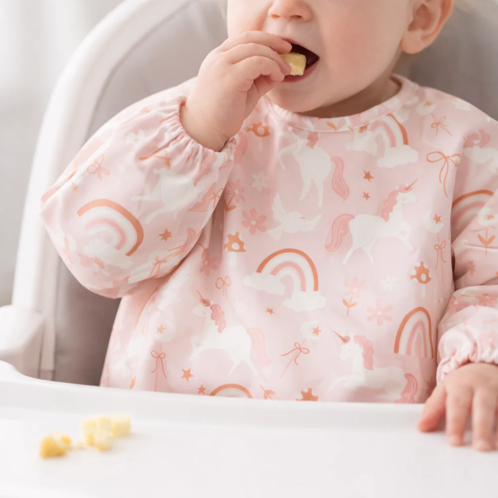Wonderland Baby Collection Feeding Smock - PINK UNICORN - Image 2